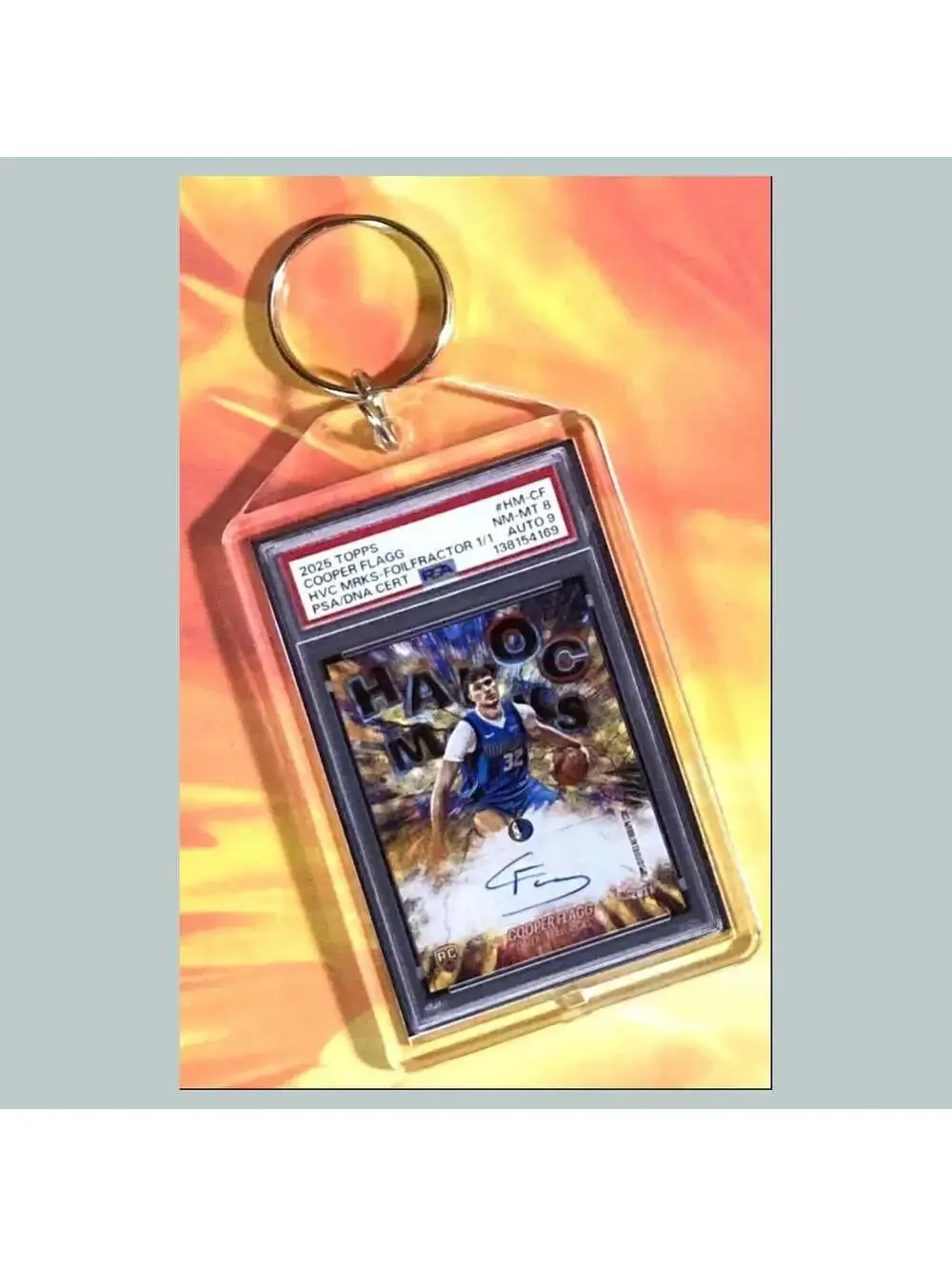 3692 Cooper Flagg 2025 Topps Foilfractor Custom Hand Made Keychain